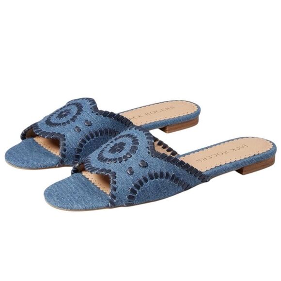 Jack Rogers Thompson Slide Denim - Picture 1 of 10